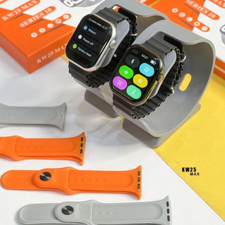 ساعت هوشمند KEQIWEAR مدل KW25 Max ظرفیت ۴۵ میلیمتر با بند سیلیکونی و تماس بلوتوثی